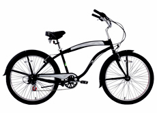 26" 7 speed beach cruiser bicycle